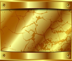 Shiny gold metal with grunge background vector