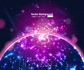 Shiny light ball with abstract vectro background