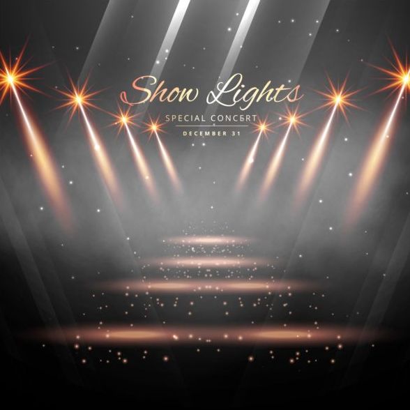 Show lights with special concert background vector 02
