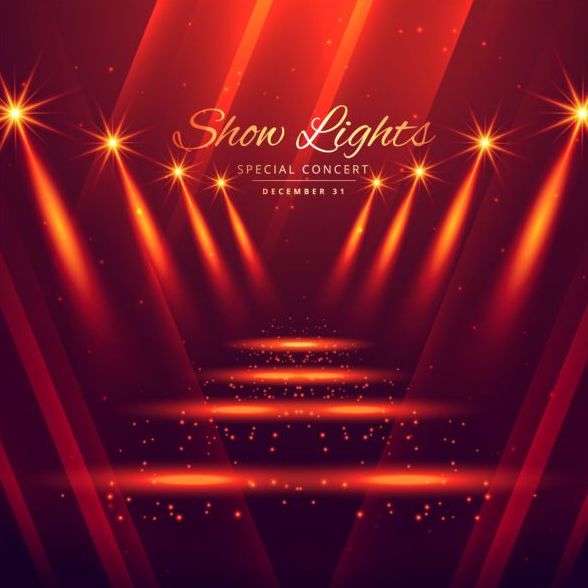 Show lights with special concert background vector 03