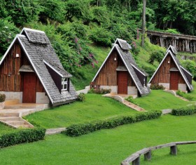 Small triangular house Stock Photo