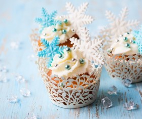 Snowflake cupcakes Stock Photo