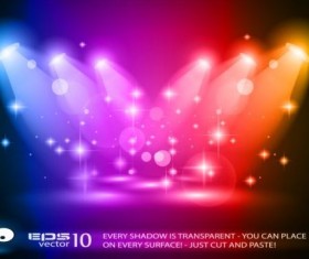 Spotlights and glowing colorful vector 01