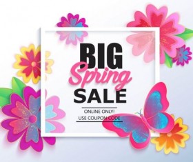 Spring big sale vector background 01