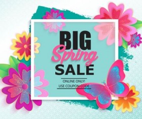Spring big sale vector background 04