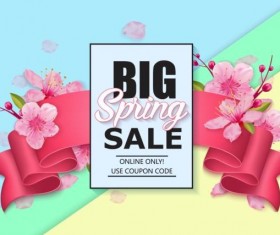 Spring big sale vector background 06