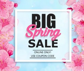 Spring big sale vector background 09
