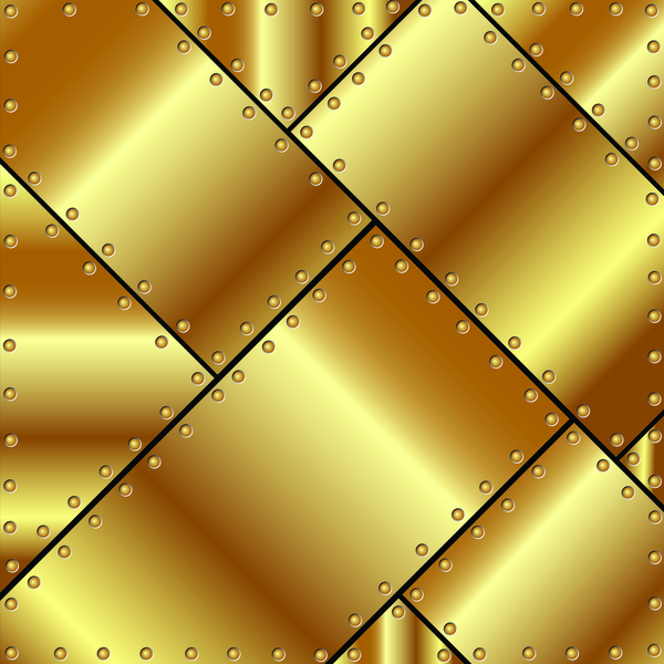 Stitching gold metal background vector