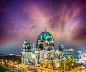 Stock Photo Berlin Cathedral Night