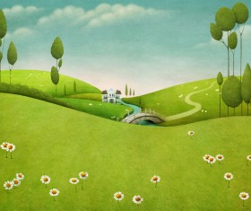 Stock Photo Bridges and rolling hills house