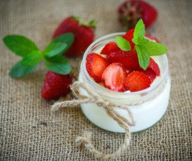 Strawberry yogurt Stock Photo