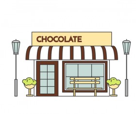 Street chocolate store vector template 02