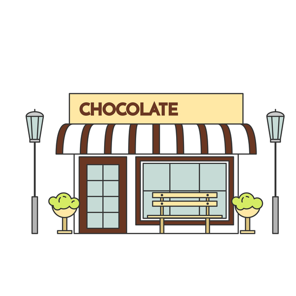 Street chocolate store vector template 02