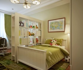 Study bedroom interior layout Stock Photo