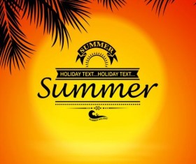 Summer background with sunset sign vector
