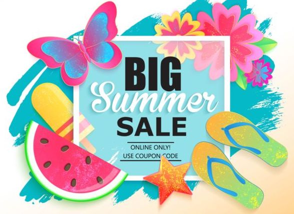 Summer big sale vector background 03