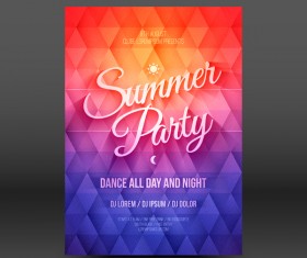 Summer party flyer template vector 02