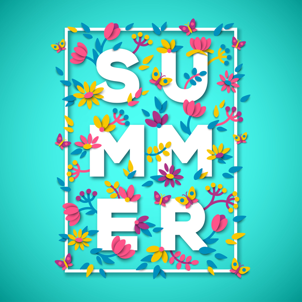 Summer season beautiful background vector
