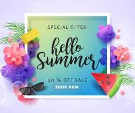 Summer special offer sale poster vector 01