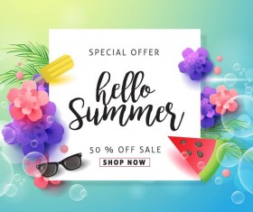 Summer special offer sale poster vector 03