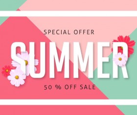 Summer special offer sale poster vector 04