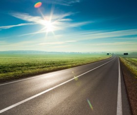 Sunny sky with the road HD picture