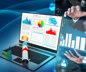 Tablet PC Business Report Stock Photo 01