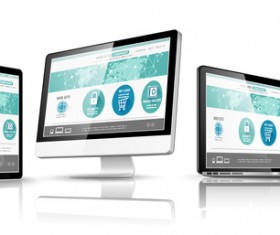 Tablet display with web design vector material 14