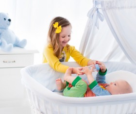 Take care of the baby's sister Stock Photo