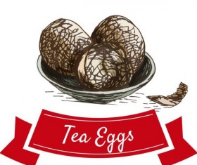 Tea eggs vector
