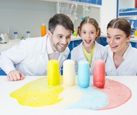 Teachers and students making experiments Stock Photo 01