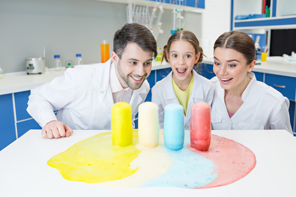 Teachers and students making experiments Stock Photo 01