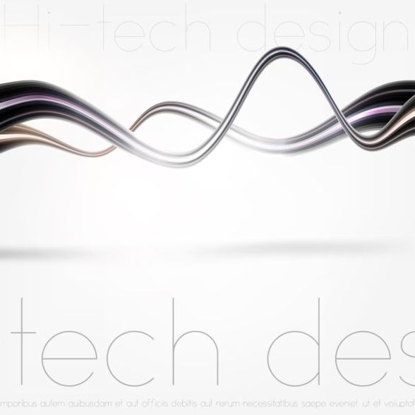 Tech wavy abstract illustration vector design 09