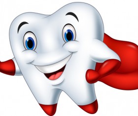Teeth superman with toothbrush vector