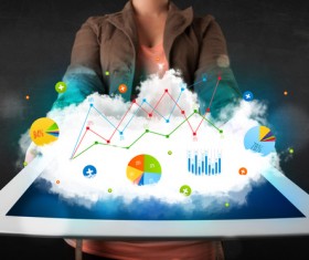 The business curve on the tablet Stock Photo