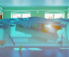 The water flooded the room Stock Photo 05