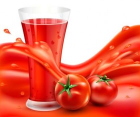 Tomato drink background vector material 01