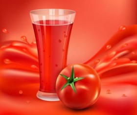 Tomato drink background vector material 03