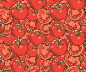 Tomato seamless hand drawn vector