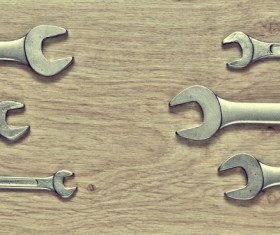 Wooden table wrench Stock Photo