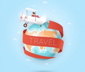 Travel world with aircraft vectors