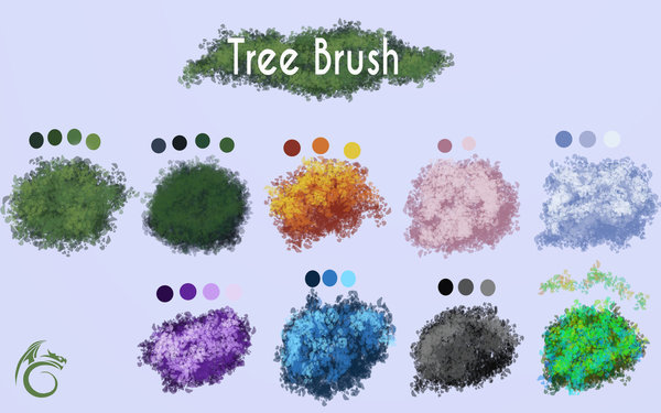 Tree photoshop brushes set