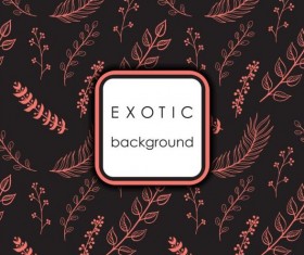 Tropical branches background vector material 03