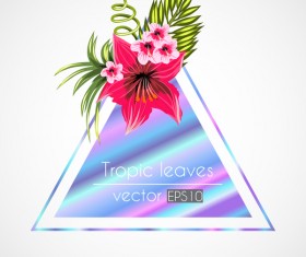 Tropical flowers with triangle vector material 01