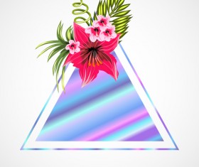 Tropical flowers with triangle vector material 03