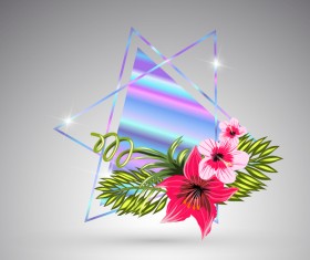 Tropical flowers with triangle vector material 10