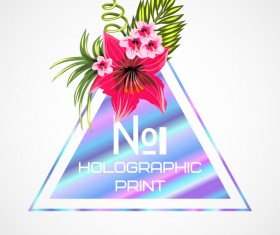 Tropical flowers with triangle vector material 12