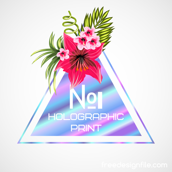 Tropical flowers with triangle vector material 12