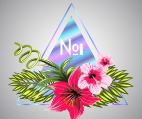 Tropical flowers with triangle vector material 13