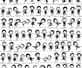 Vector happy children seamless pattern material 01